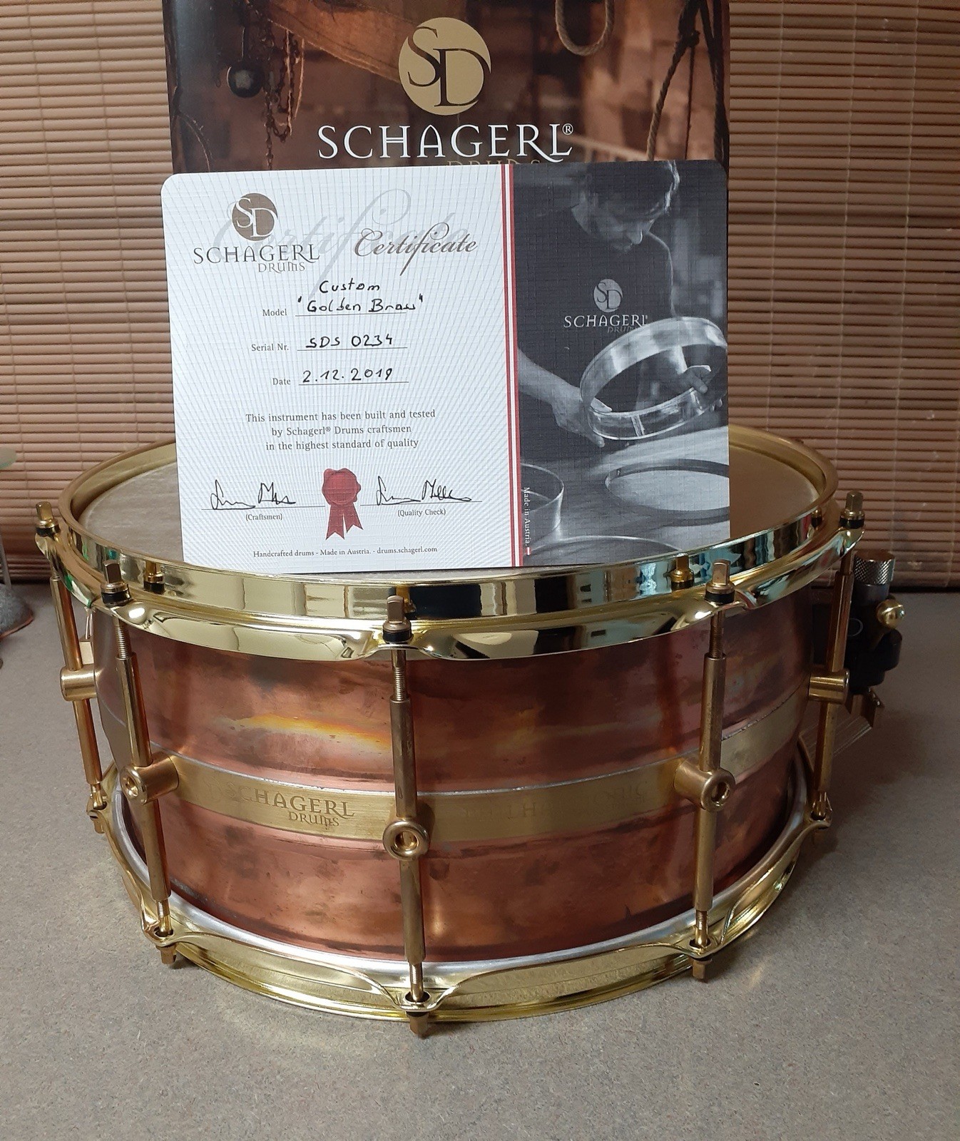 Schagerl Phil. Persephone Snare Drum 14x6.5 Copper, Raw