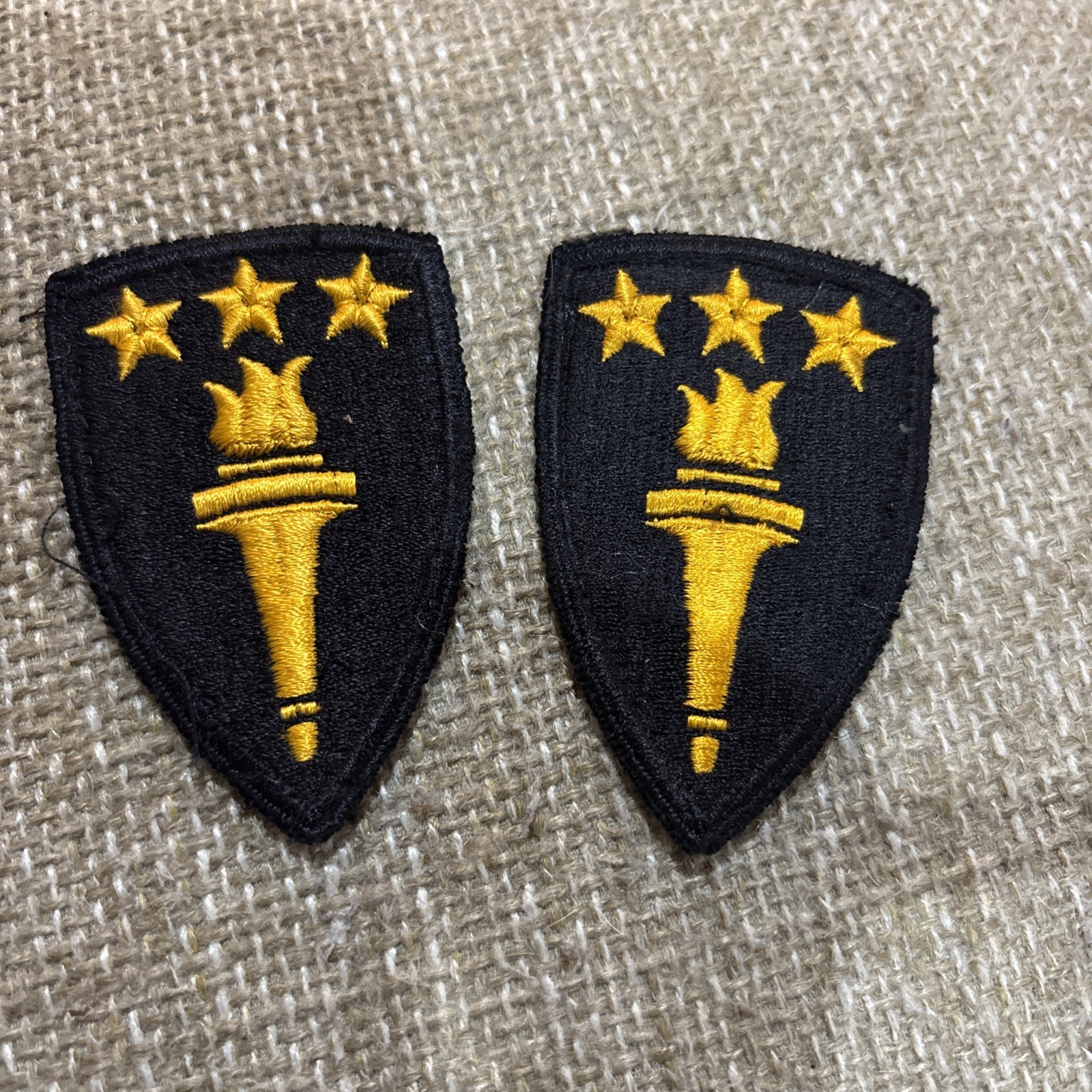 USA Army War College Patch Black With 3 Yellow Stars & Torch