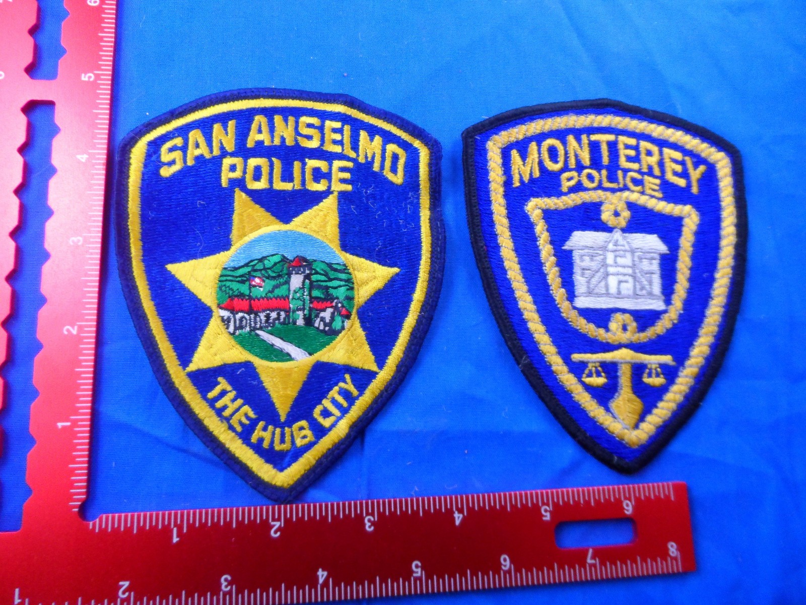 CALIFORNIA - Police Cloth Patch Lot of 2,- San Anselmo, Monterey, Good Condition