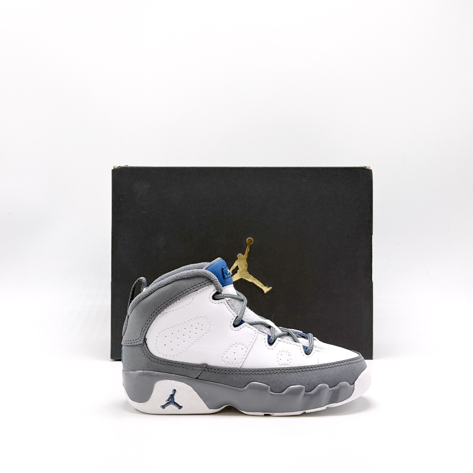 *NEW* Baby/Toddler NIKE AIR JORDAN 9 RETRO (TD) WHITE / GREY(401812 100) 👍