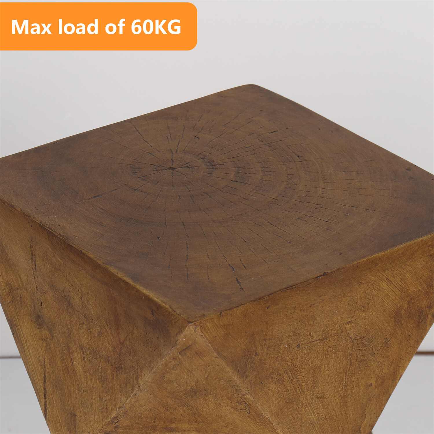 18'' Tall Unique Concrete Side Table Decor Outdoor Handmade End Table Geometric