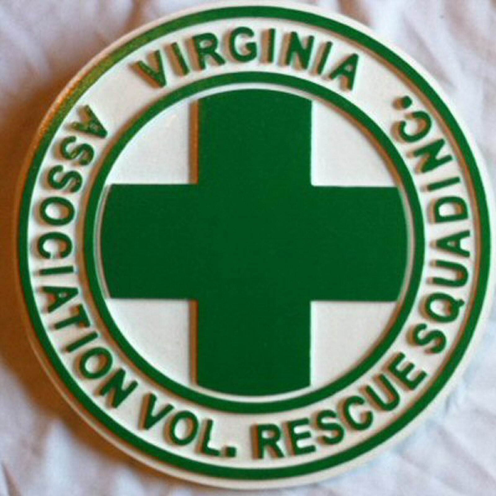 Fire Department Virginia Rescue Squad 3D routed wood patch sign Custom Carved