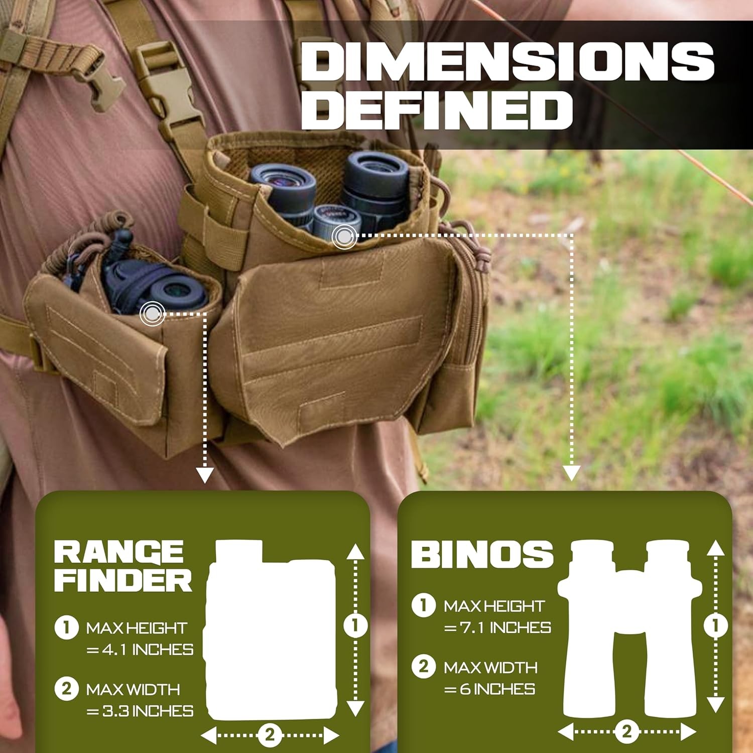 Waterproof Binocular Harness Chest Pack - Lightweight Bino With...