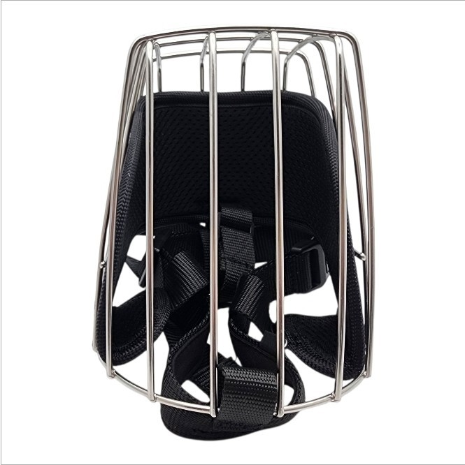 Large Dog Muzzle Stainless Steel Basket Adjustable Anti Bite Breathable