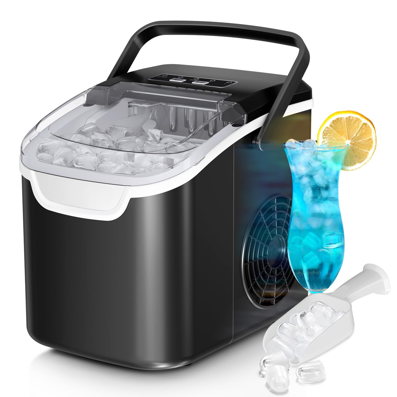 Antarctic Star Countertop Ice Maker Machine, 8 Ice Cubes in 6 mins, 26lb/Day ...