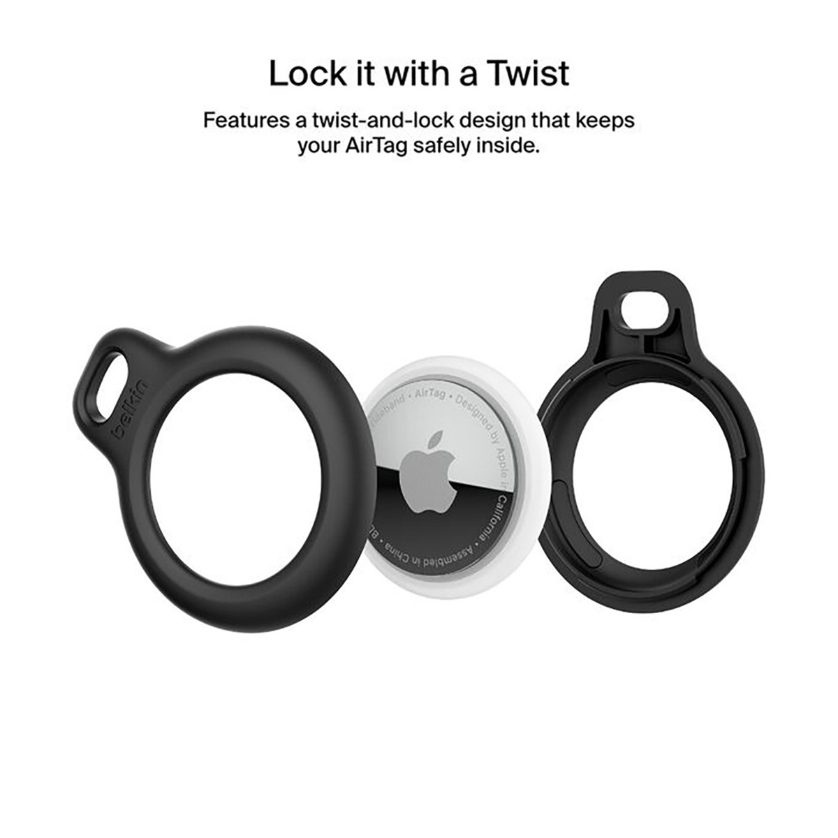 Belkin Secure Holder with Strap for Apple AirTag, Black