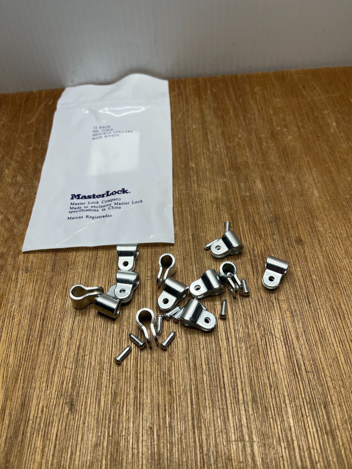 (Qty.12) Master Lock 71SC8 Shackle Collars for 1/4" Diameter Shackle Zinc Plated
