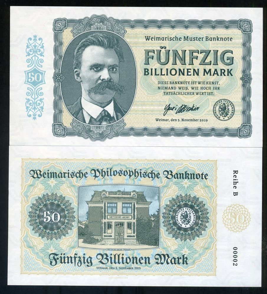 Germany, 50 Billion Mark, Private Issue Note, 2019, M-Serie, Friedrich Nietzsche