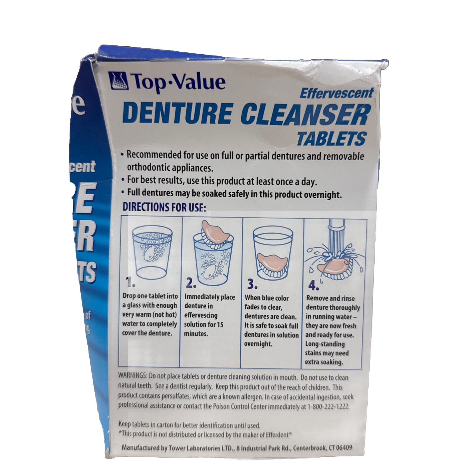 Top-Value Effervescent Denture Cleanser Tablets - 90 Tablet