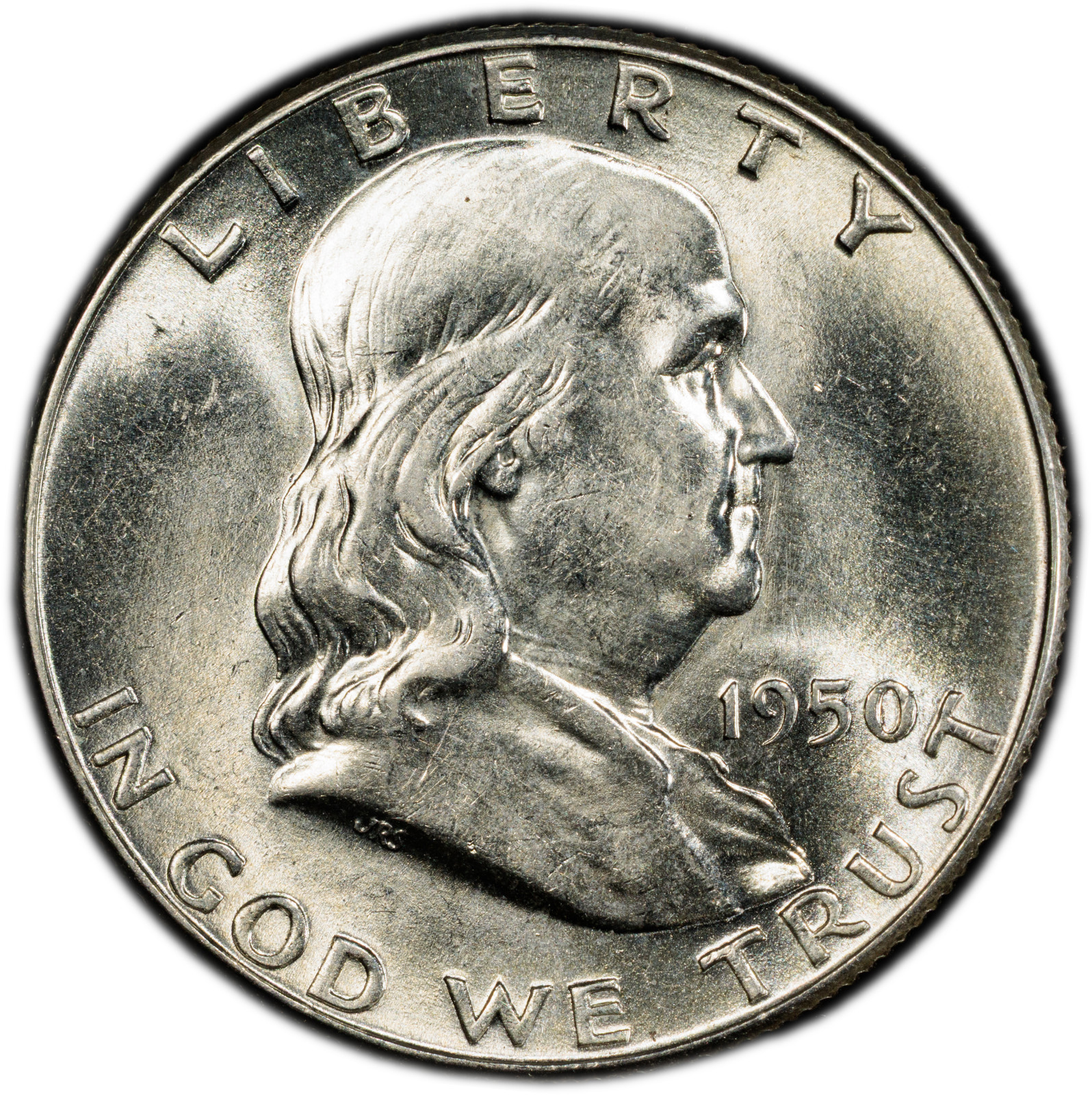 1950-P High-End PCGS AU58 Franklin Half | Strong Luster | 40th Anniversary Label
