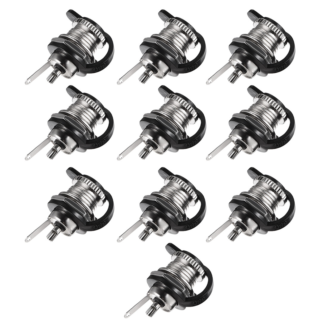5.5mmx2.1mm DC Power Jack Socket Female Panel Mount Connector w Dust Cover 10pcs