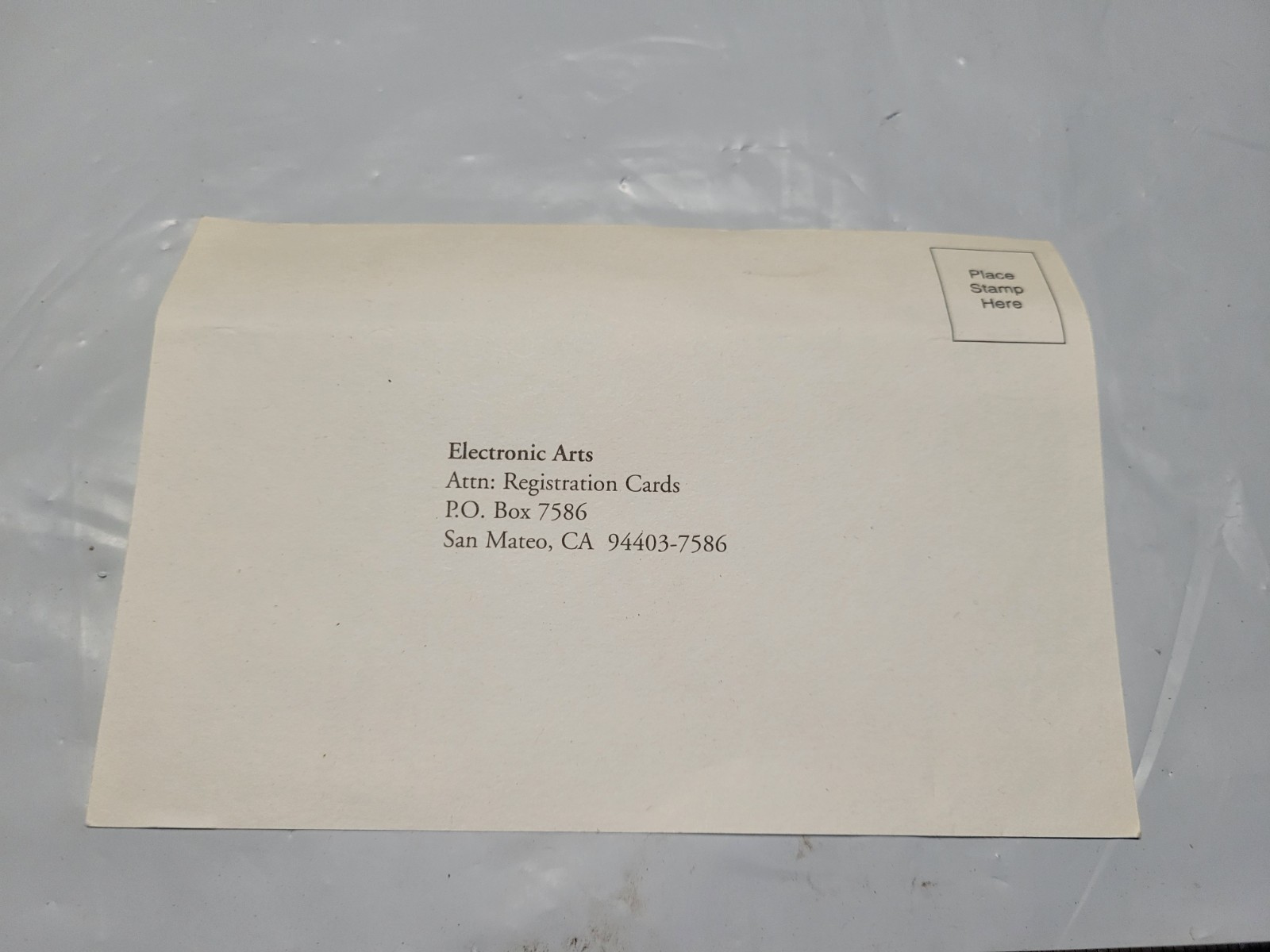 Electronic arts video game Registration card Insert 11/95 820560A
