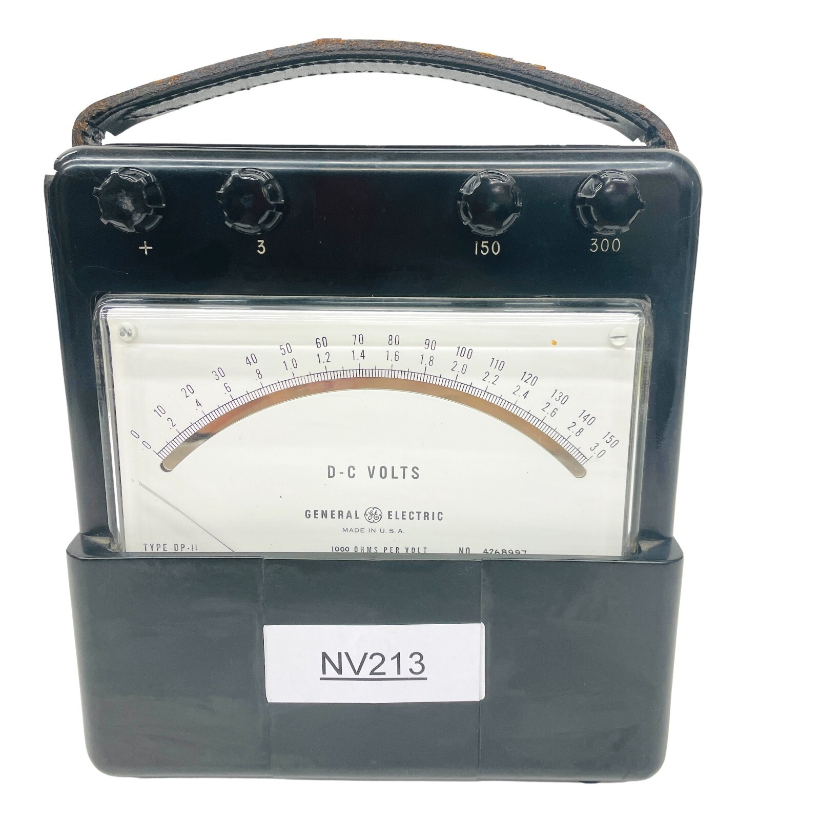 General Electric GE DP11 DC Voltmeter 0-150 Dial 1000 Ohms Per Volt Made in USA