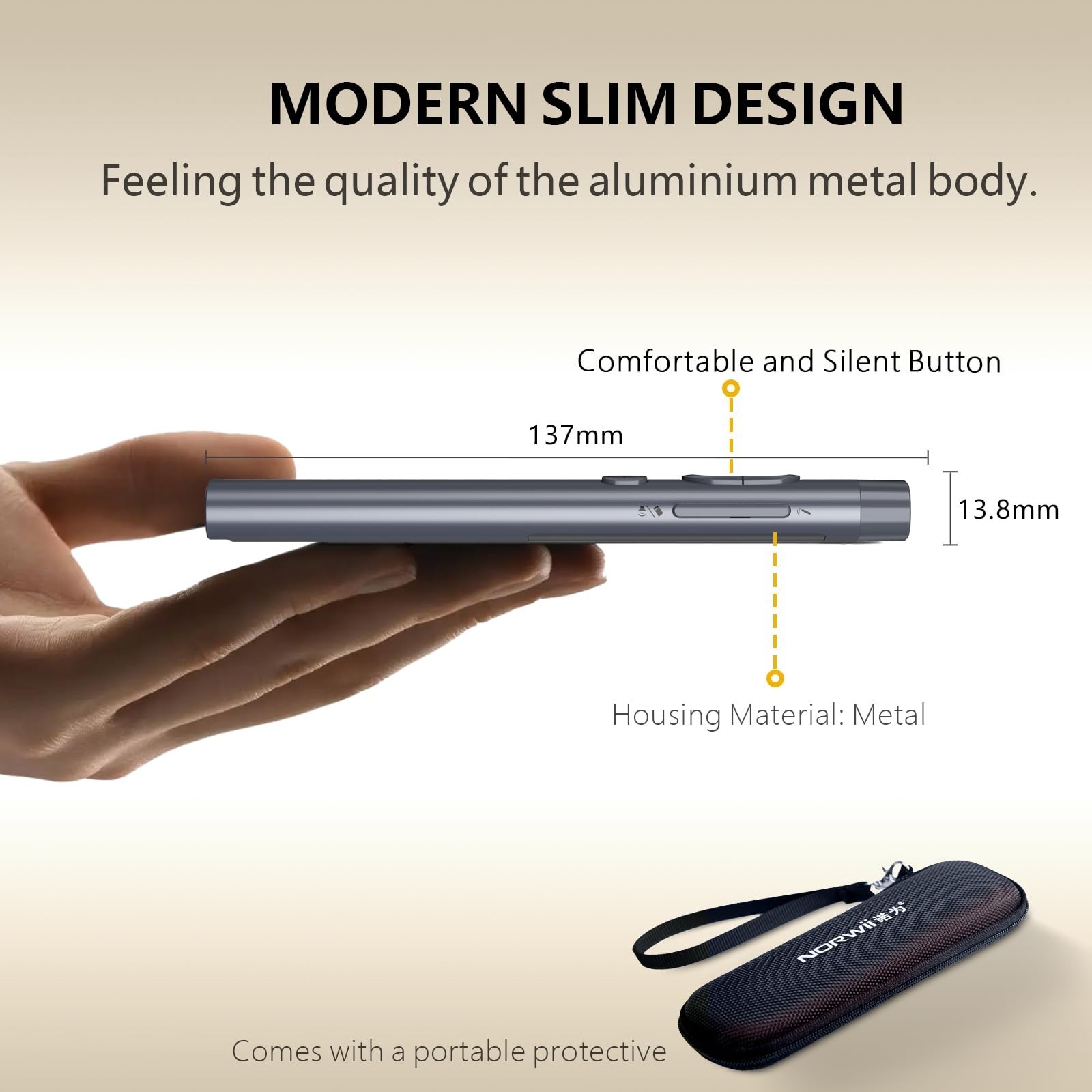 Wireless Presentation Clicker for PowerPoint, Bluetooth Remote, Digital Pointer