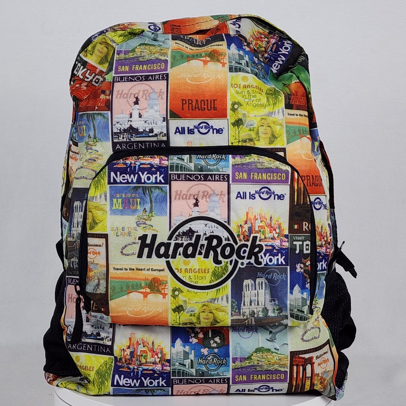 NWT Hard Rock Cafe Packable Vintage Travel Poster Foldable Backpack