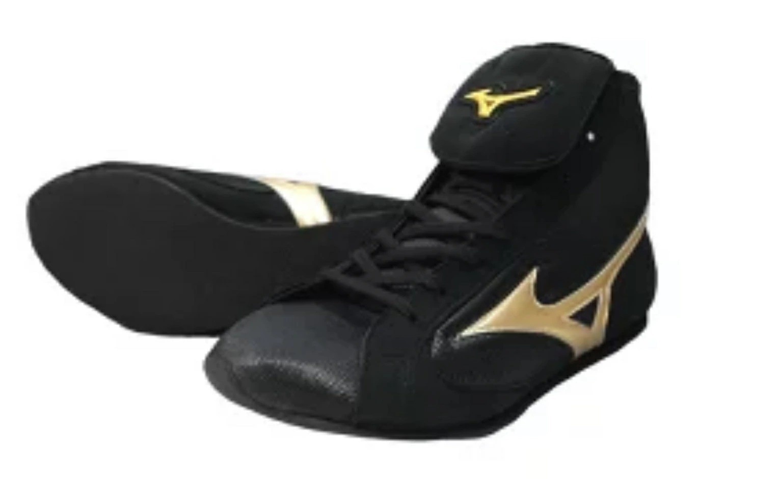 [Made to order] MIZUNO Short Boxing Shoes Black/Gold/Black Line w/ Shoes Bag