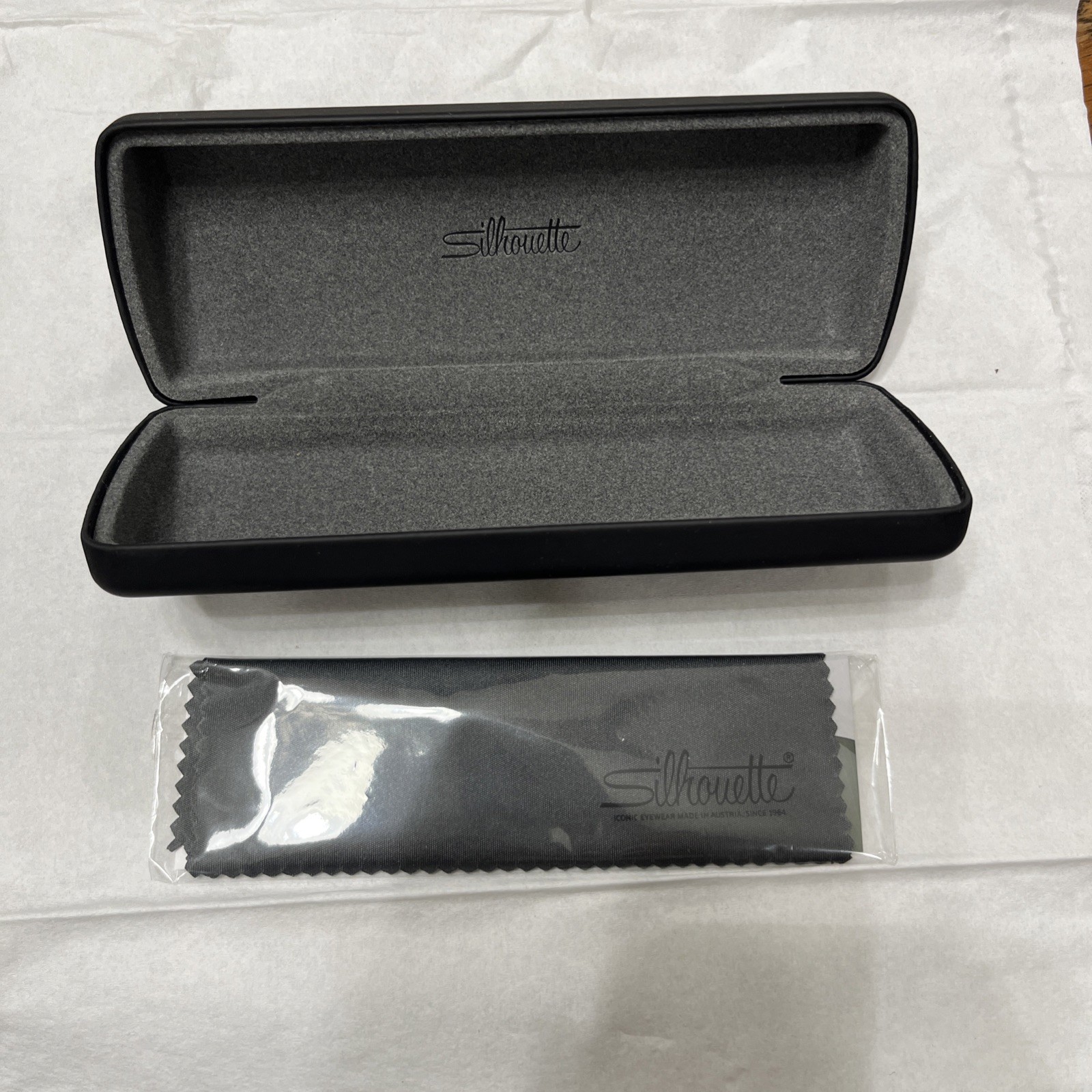 Silhouette Eyeglasses Case Black Slim Hard Case