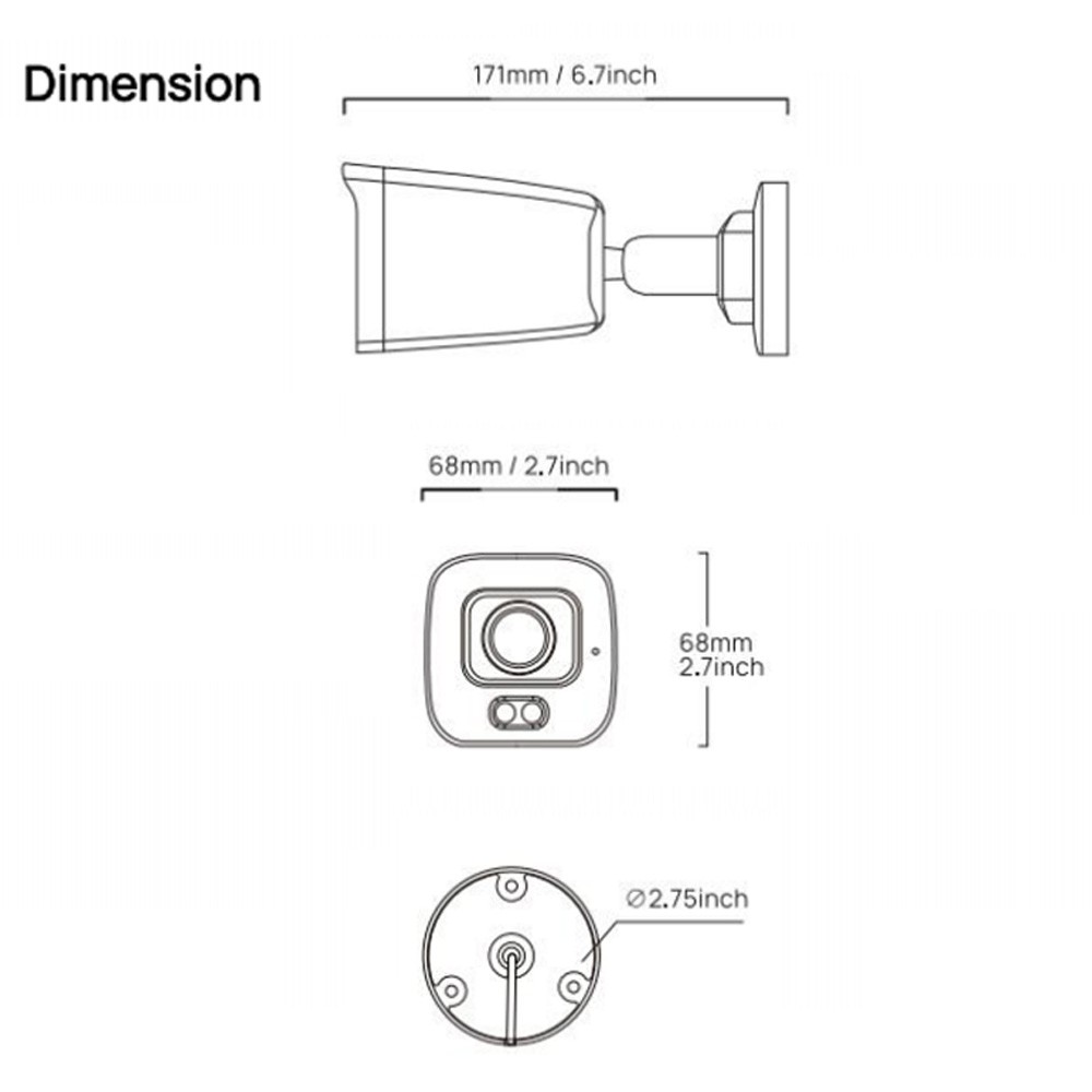 VIKYLIN 5MP Full Color POE Security Camera Built-in MIC Speaker Motion Detection