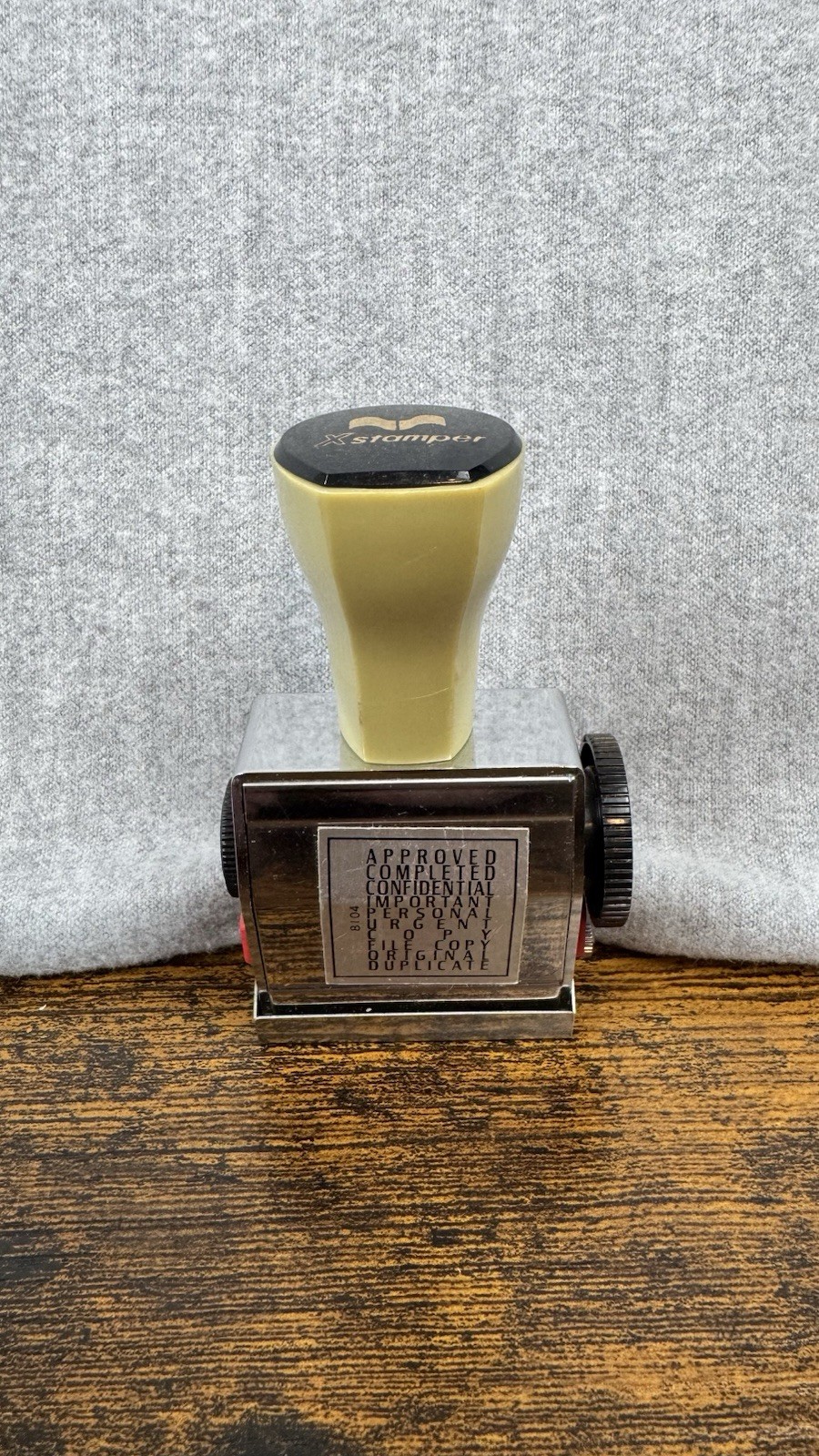 10-In-1 Multiple Phrase Xstamper Pre-inked Office Stamp/Stamper Red #81041 Metal