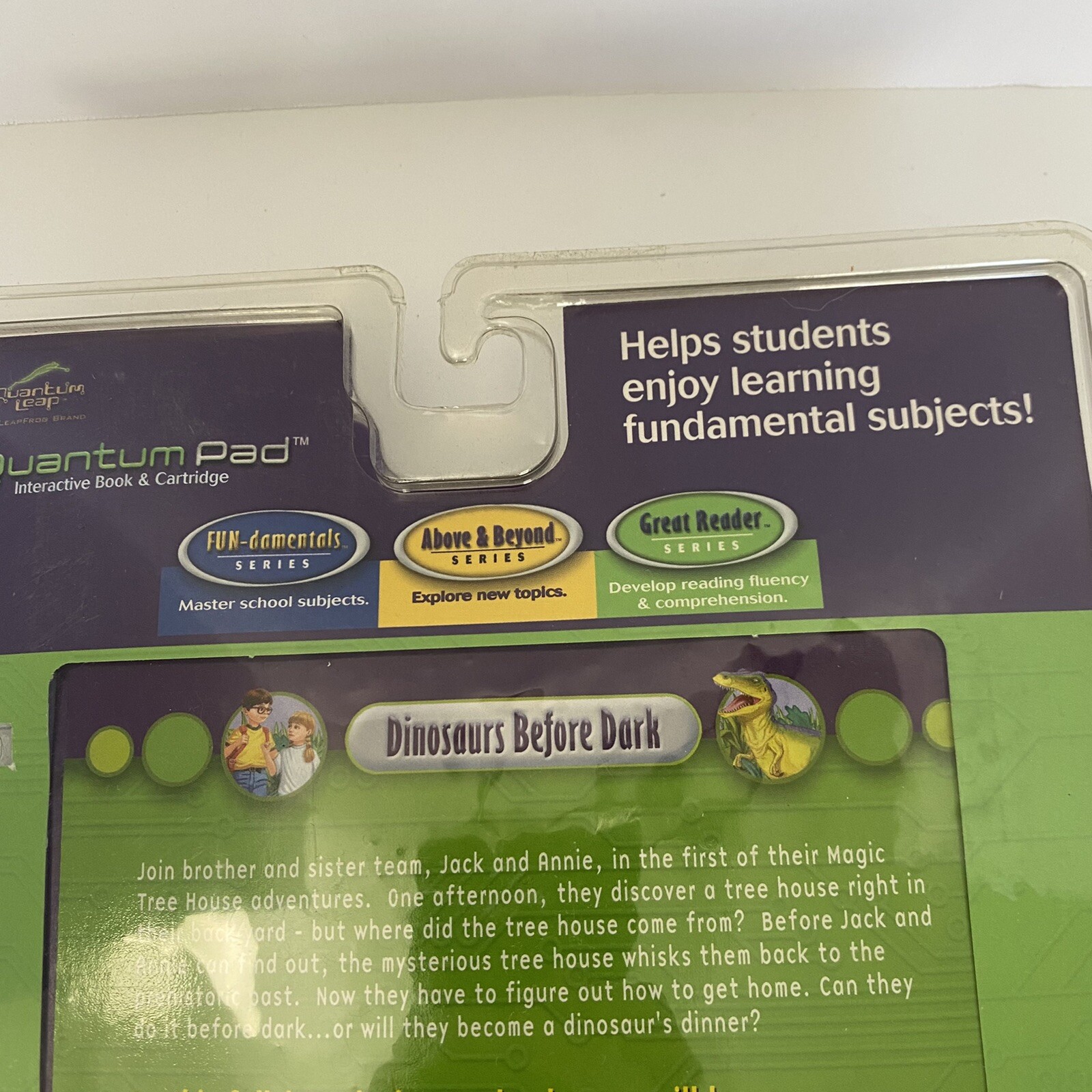 Leap Frog Quantum Pad Dinosaurs Before Dark Magic Tree House Book/Cartridge NEW