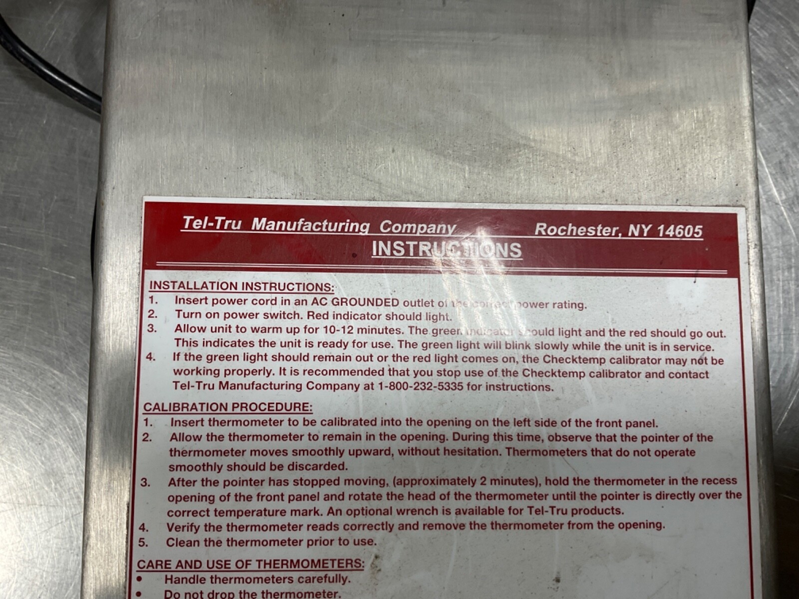 Tel-Tru® type Check-Set thermometer calibrator USED NEEDS CALIBRATED