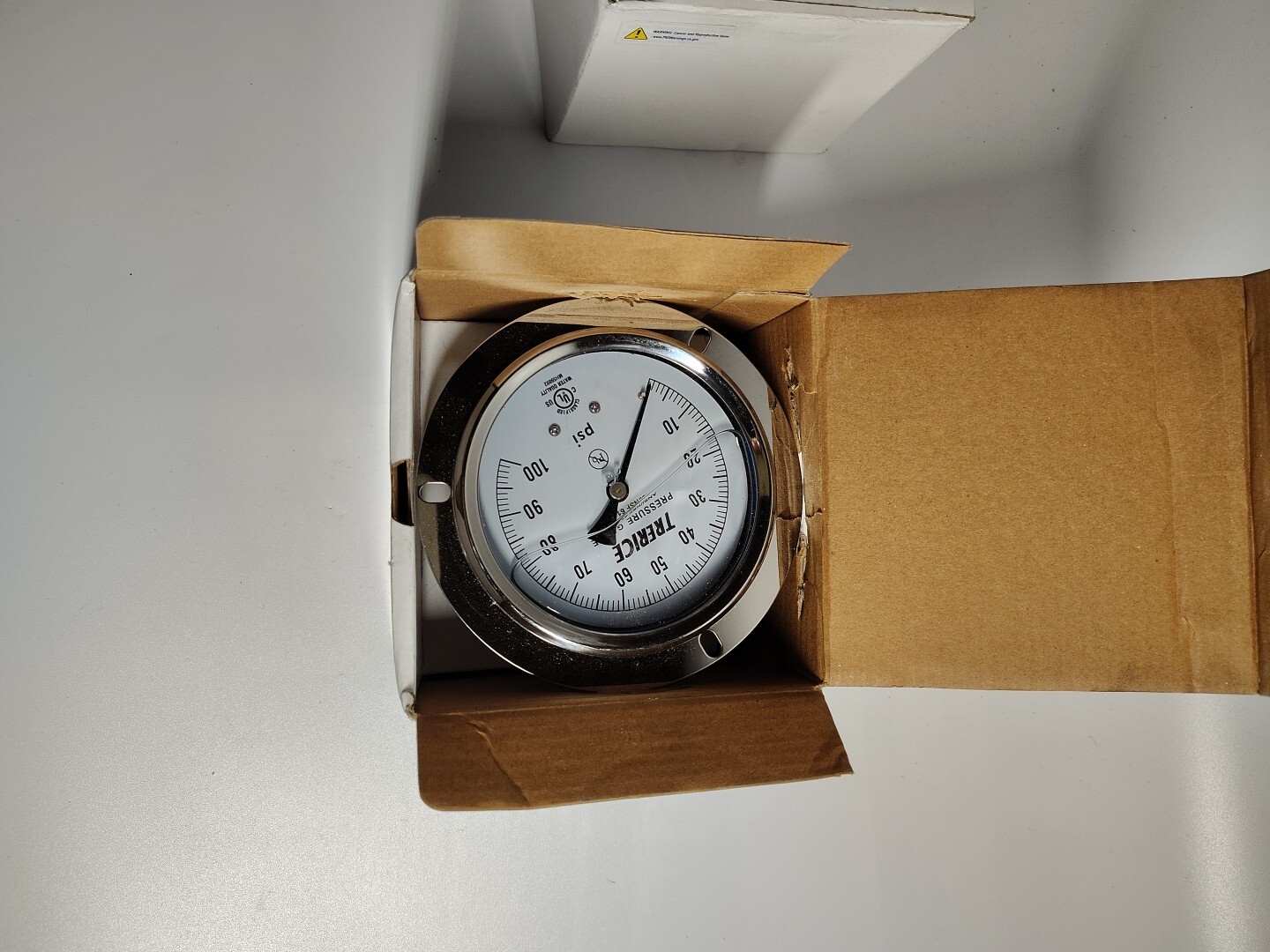 Stainless Steel Pressure Gauge, Lower Conn. 1/4" NPT 4.5"- Trerice (0-60 psi)