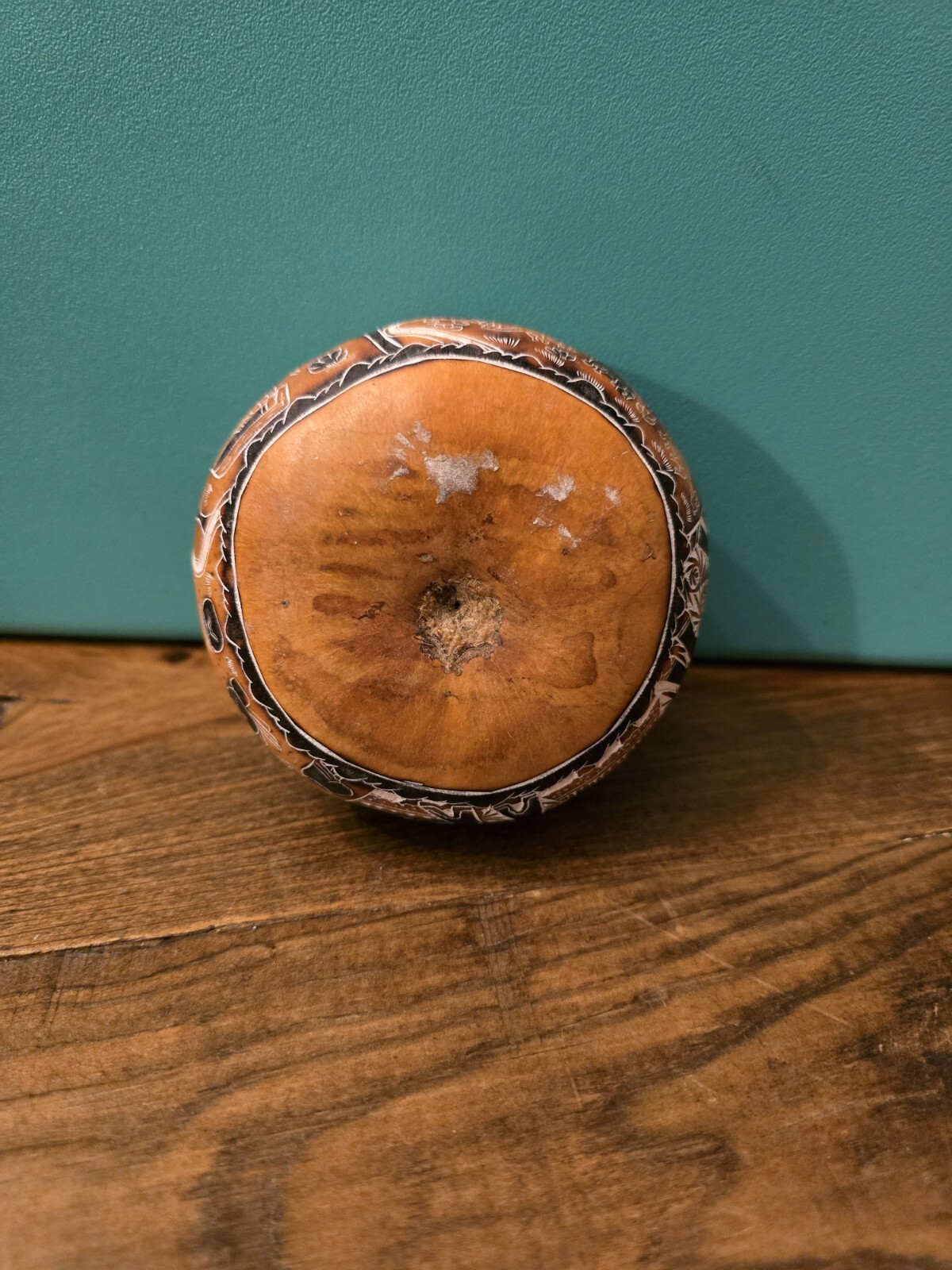 Vintage Hand Carved & Painted Gourd Peruvian