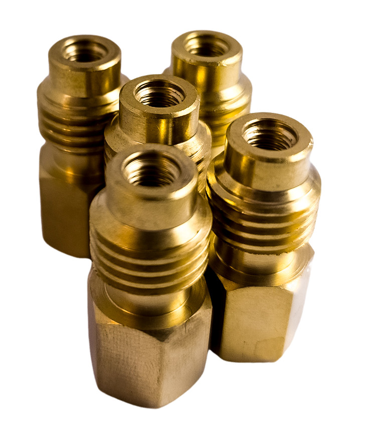 Automotive R134a Commercial Tank Adapter 5PK 1/2" (M) ACME 1/4" SAE (F)