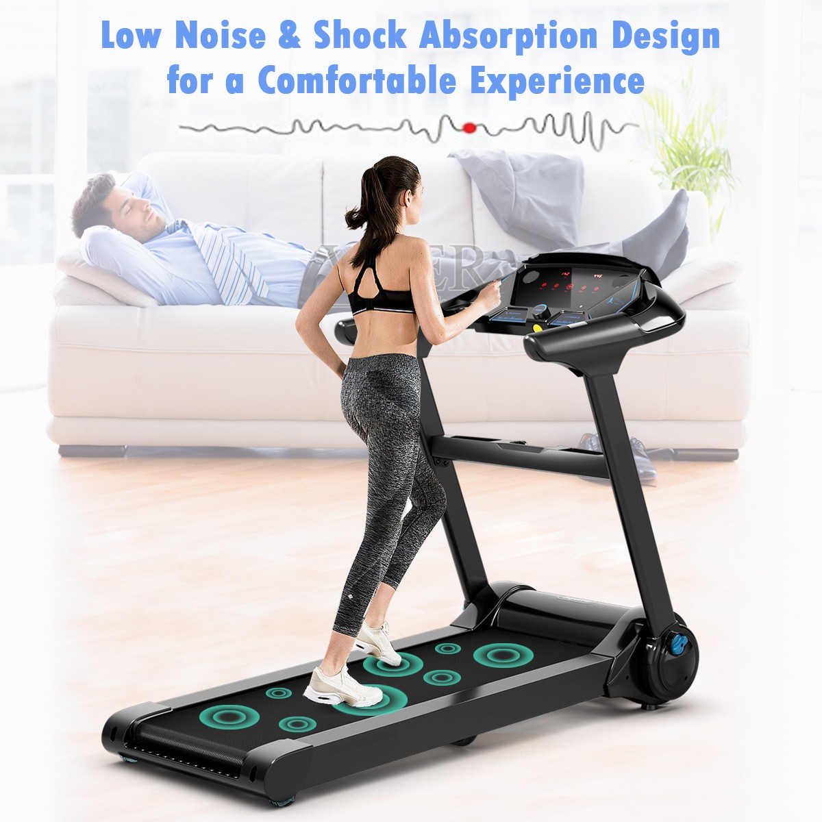 2.25HP Electric Folding Fitness Treadmill w/APP Heart Rate