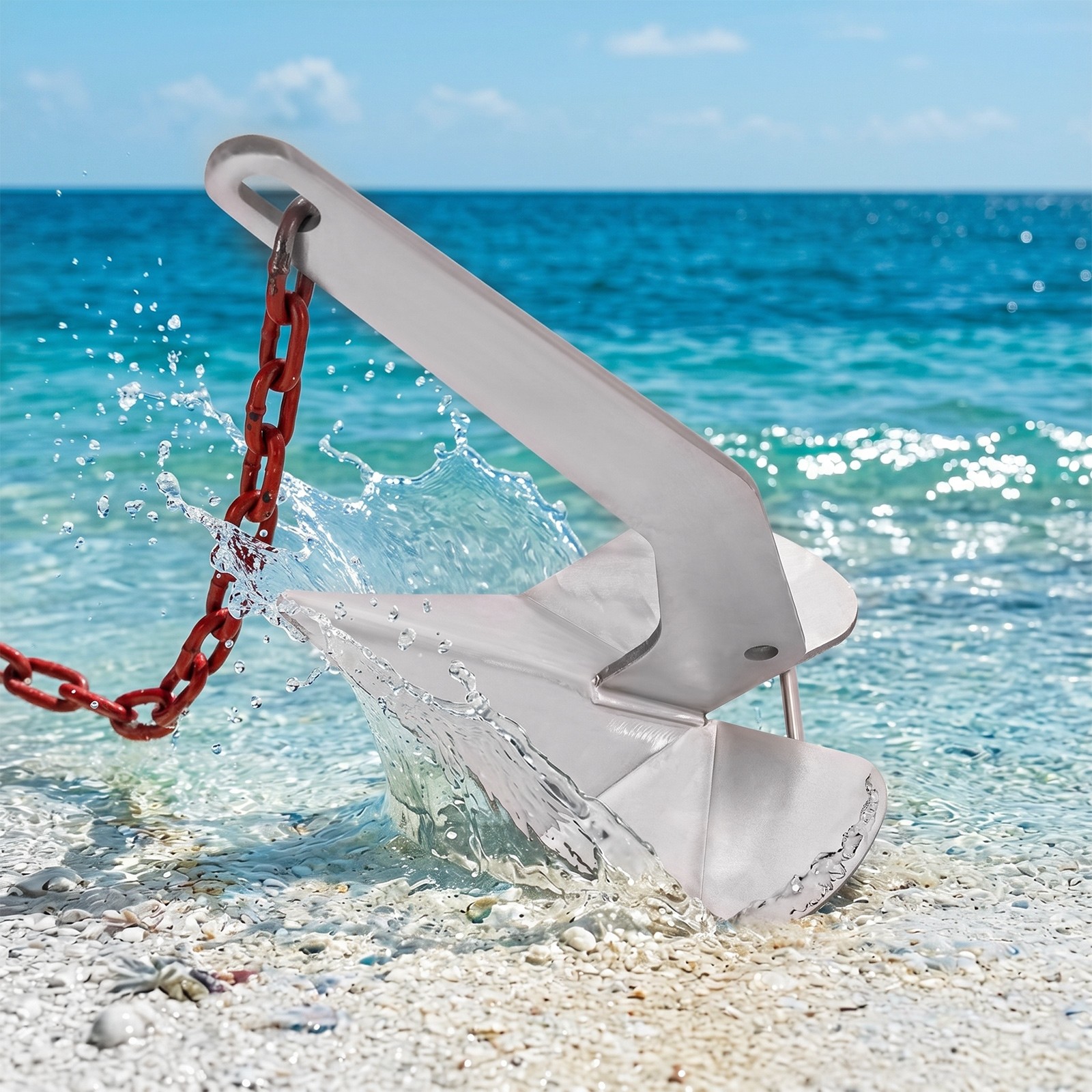 Delta Stainless Steel Boat Anchor Wing Style Silver Boat Anchor for Small Yachts