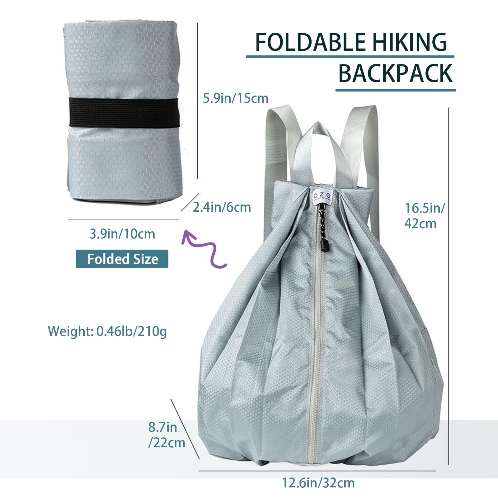 Hiking Backpack Foldable,Small Daypack Lightweight Packable Backpack Travel C...