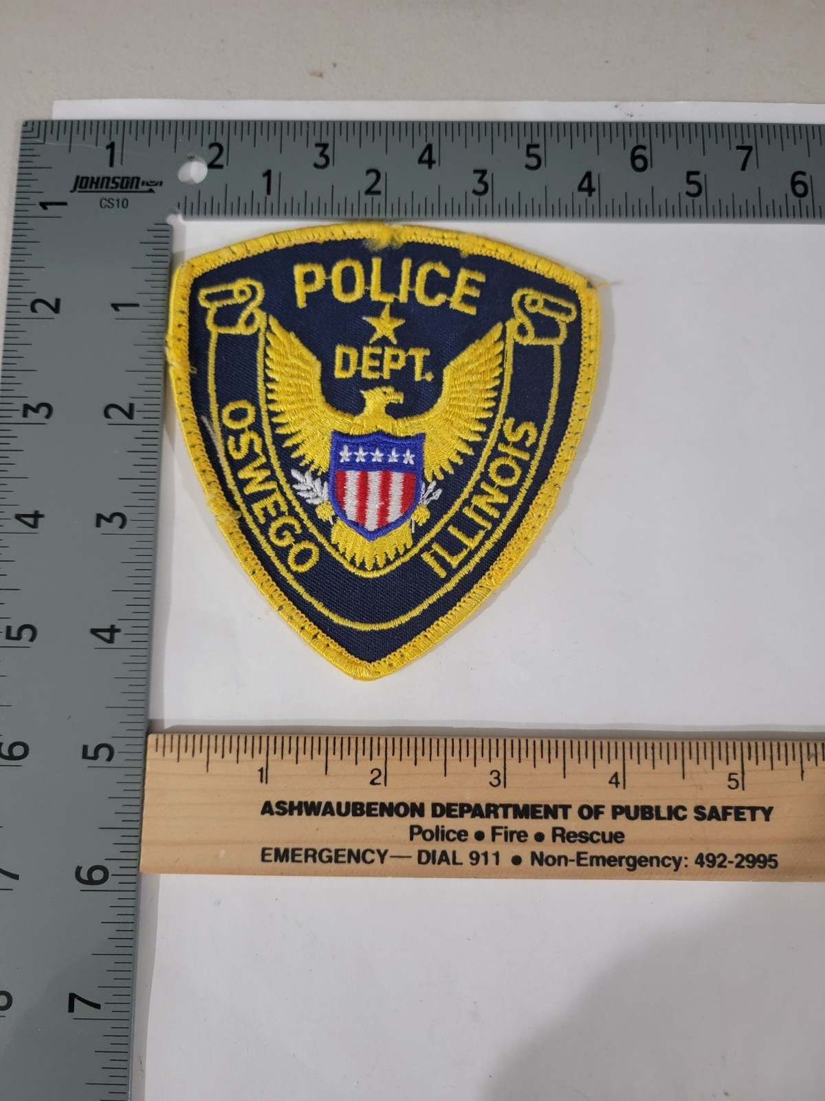 MK2 B4 Police patch Illinois Oswego Used Eagle
