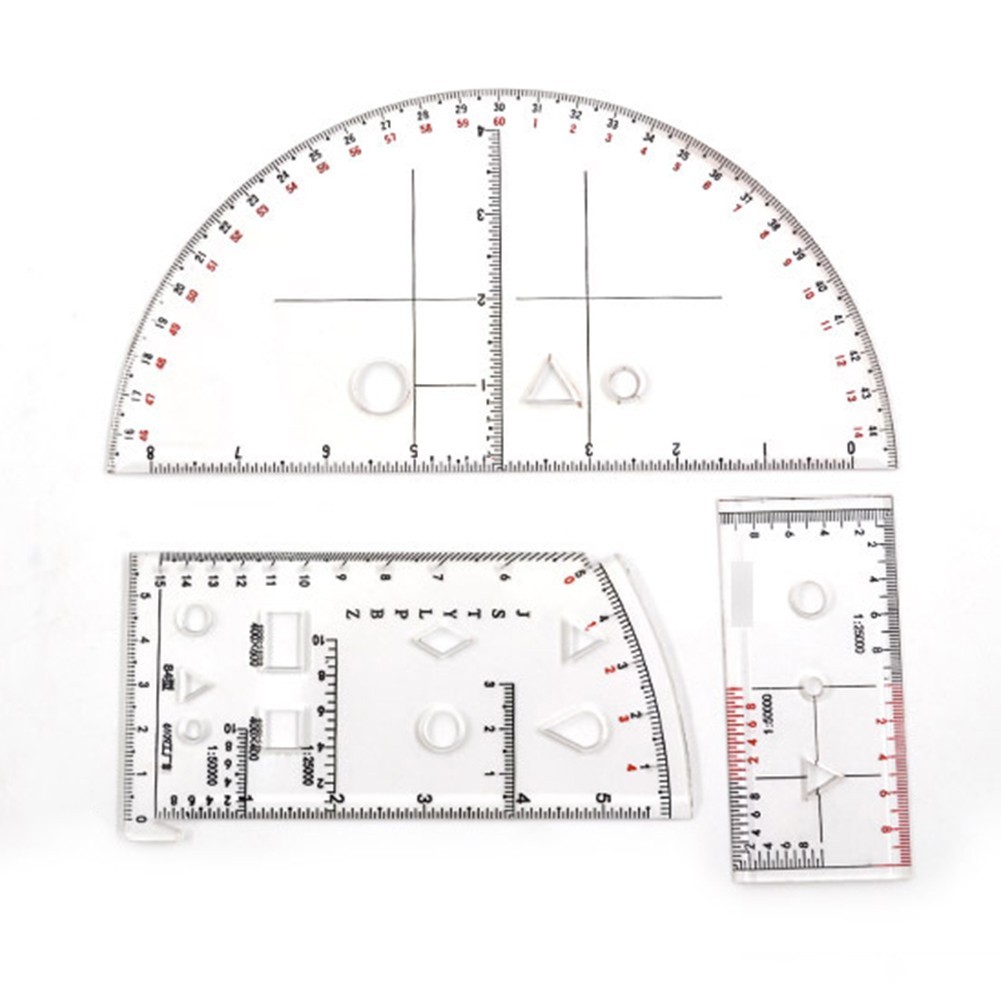 Geometry Drawing Template Ruler for Accurate Measurements and Calculations