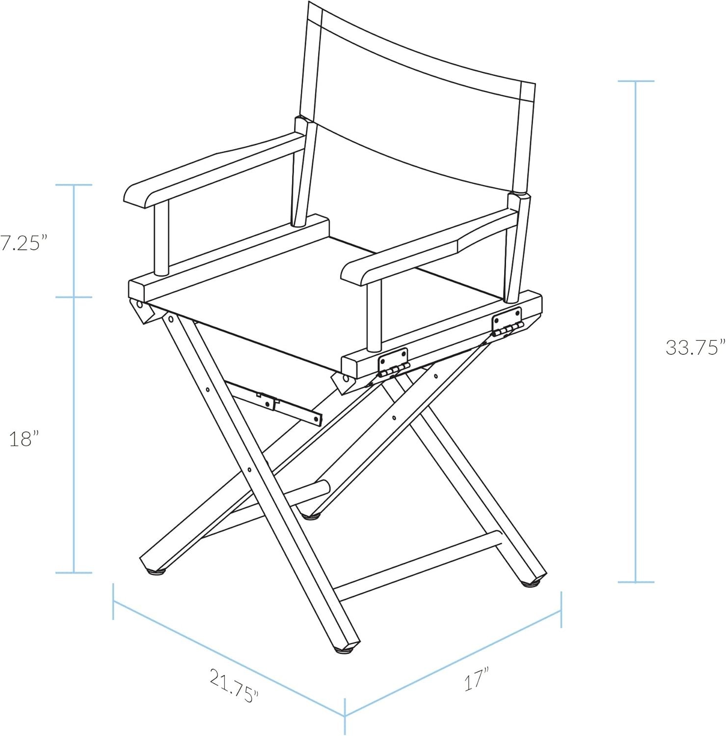 18" Director's Chair Honey Oak Frame W/ Navy Canvas Beech Cotton