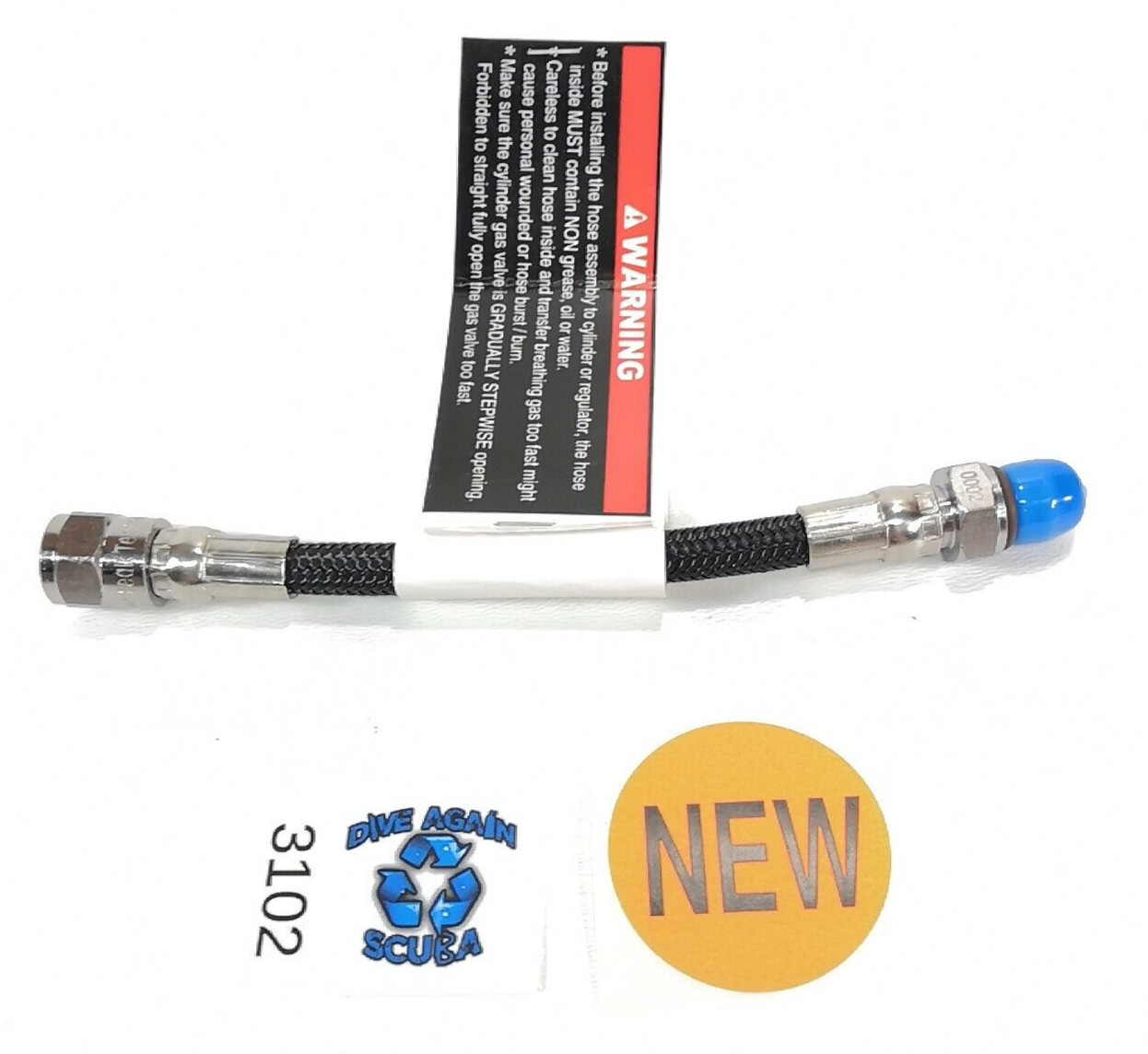 Braided Scuba Dive 6" 15cm High Pressure HP Hose Shearwater Swift Transmitter