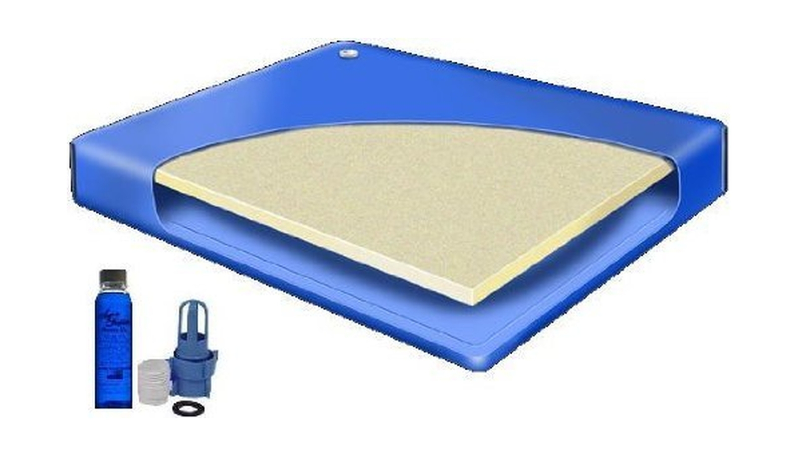 Queen Size 60x84 Semi Waveless Waterbed Mattress w/ a 4oz Bottle of Premium C...