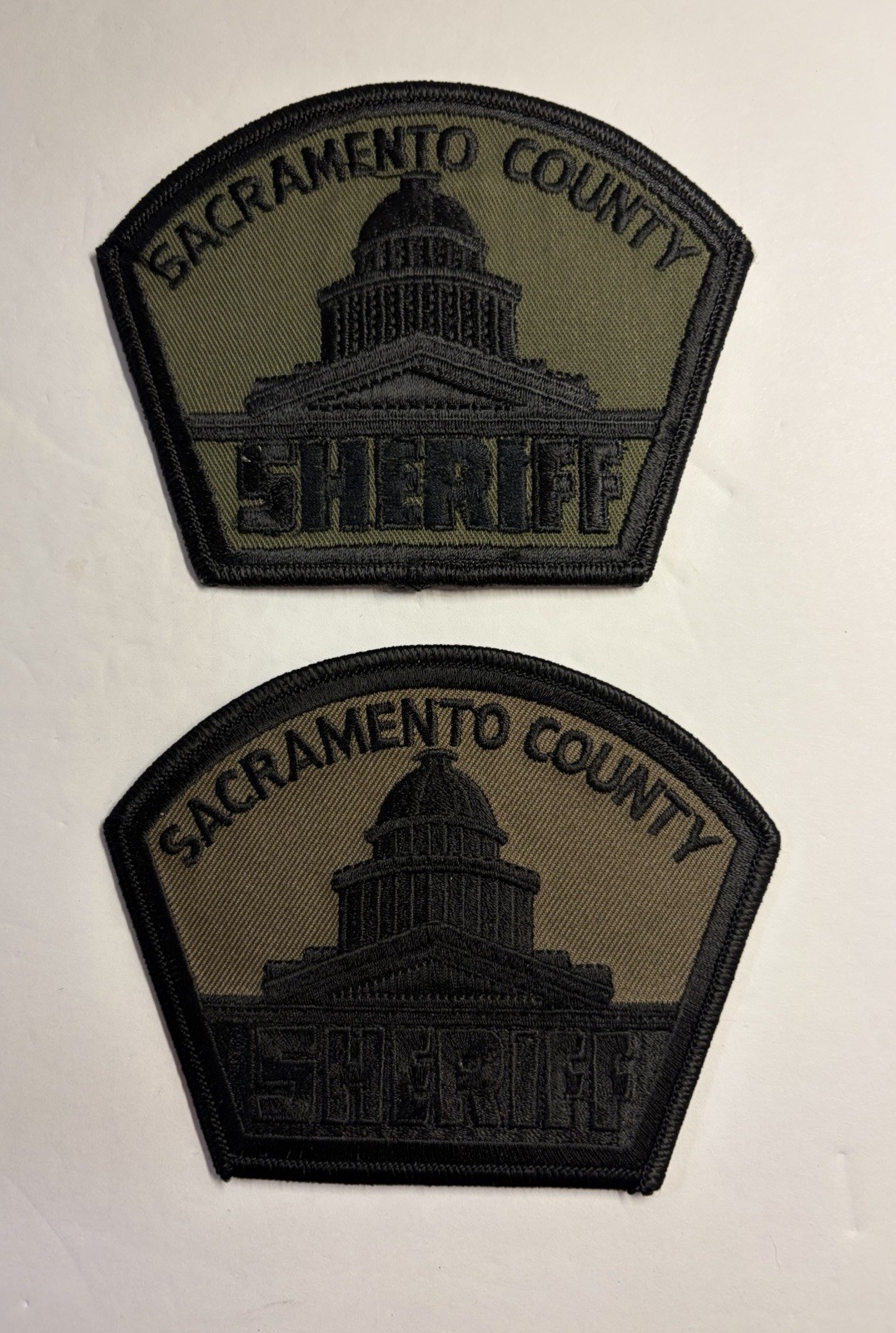CALIFORNIA SACRAMENTO COUNTY SHERIFF SUBDUED SWAT 2 PATCH SET #D33