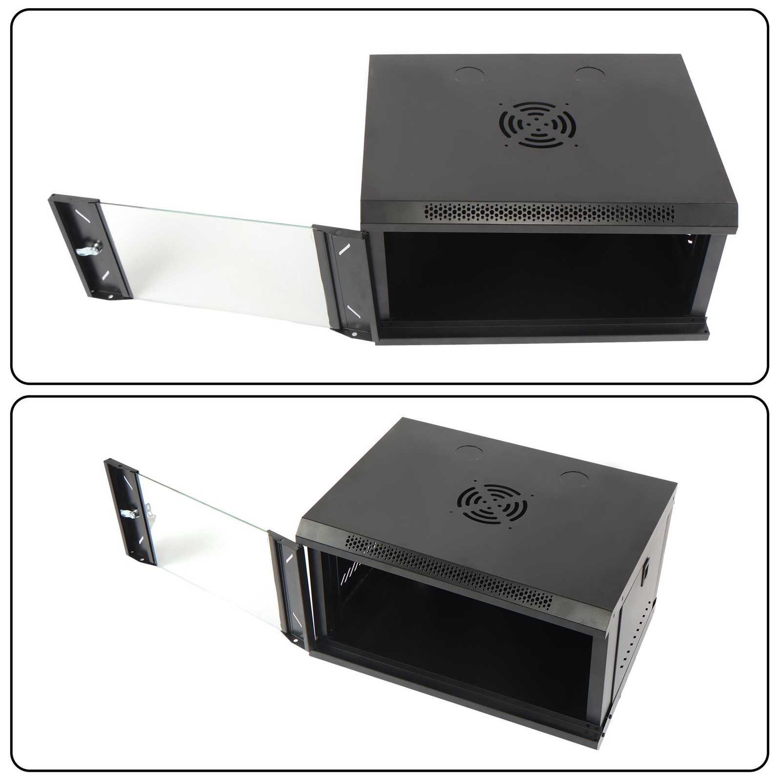 6U Wall Mount Network Cabinet 15.5in Deep with Lock for Data Center Rack"