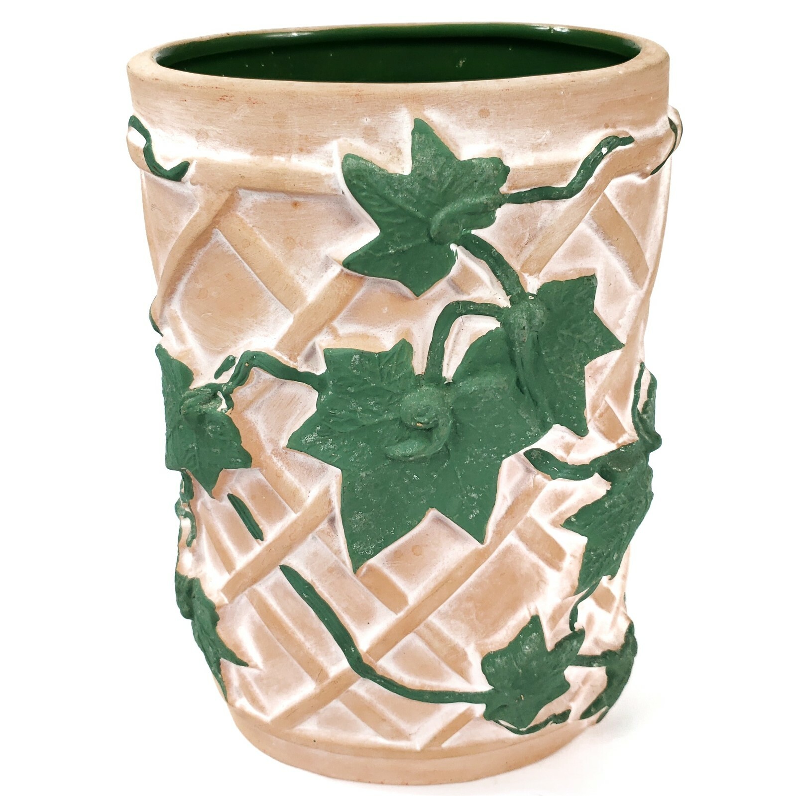 Rosenthal Netter Terra Cotta Planter 9.5" Oval Ivy Vine Trellis