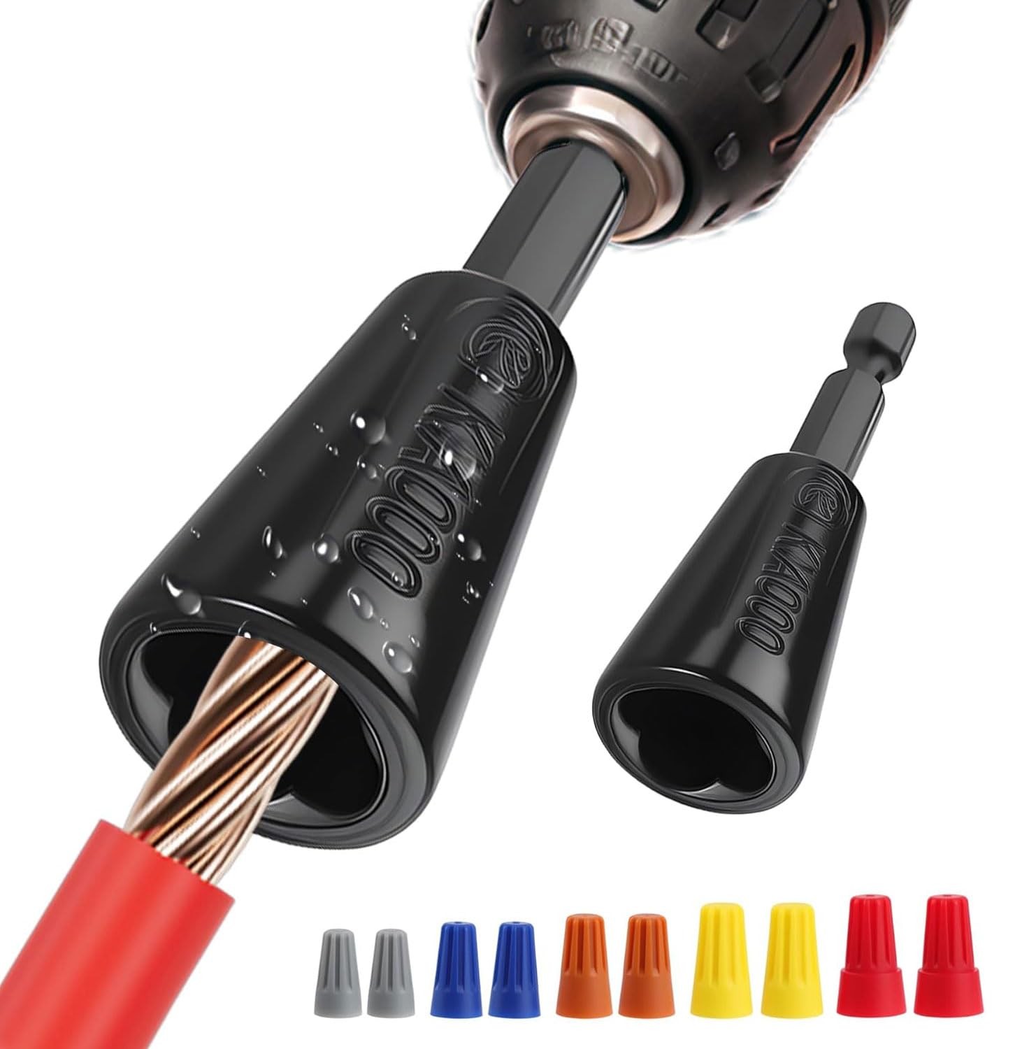 2 Pcs Upgraded Wire Twister Tool for Drill, Compact Nut Black