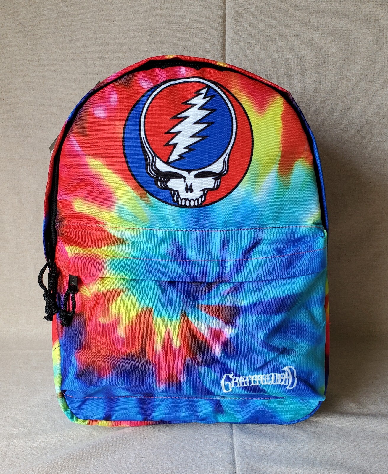 New w/ Tags! RockSax The Grateful Dead Backpack Tie Dye STEAL YOUR FACE 17x13x6