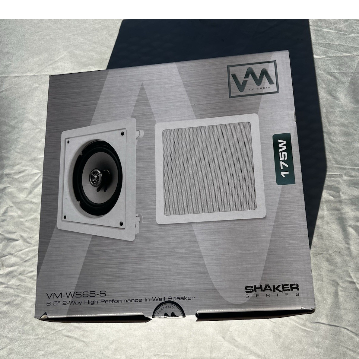 VM Audio VM-WS65-S 6.5" 2.0 2-Way Wired In-Wall Speaker 175W White