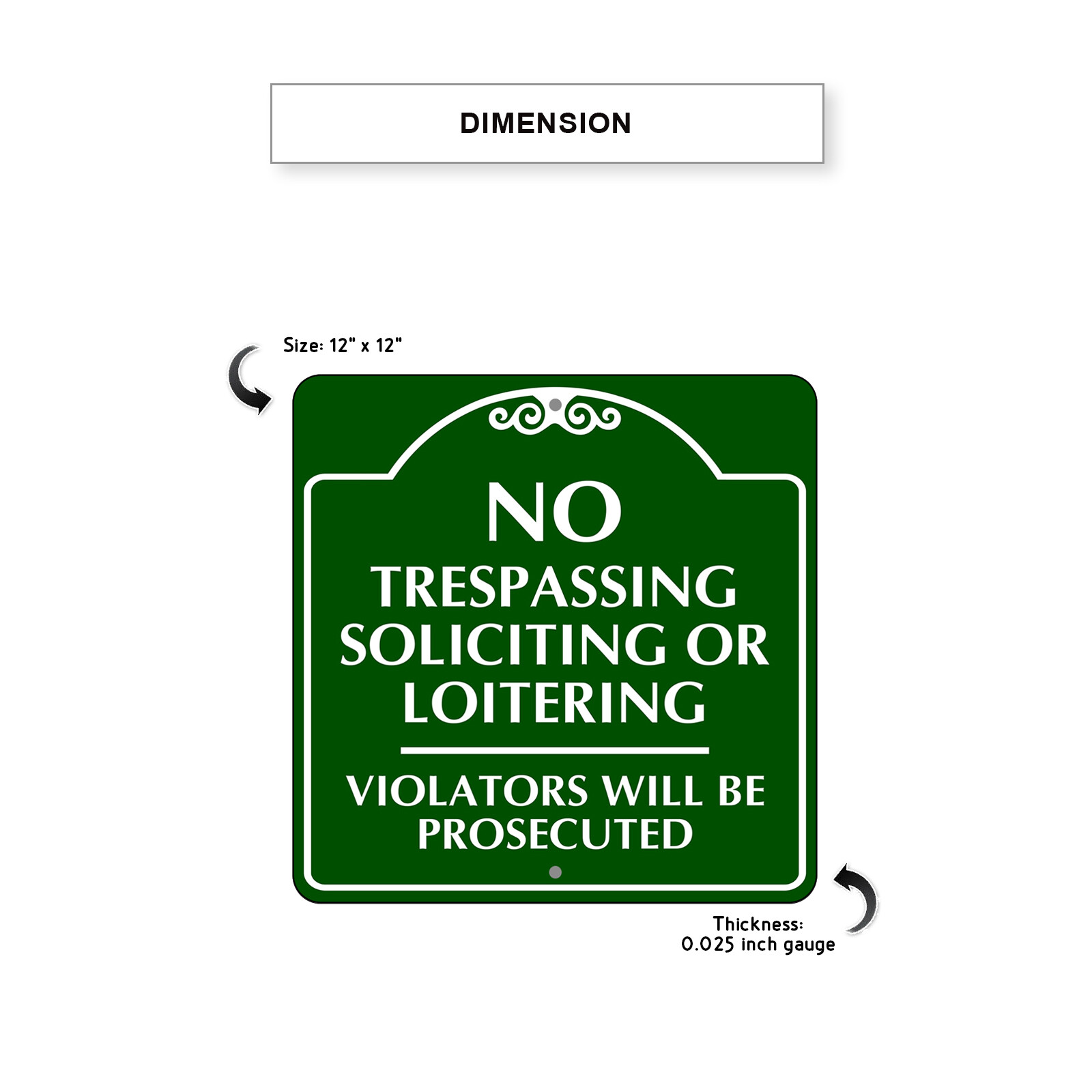 No Trespassing Soliciting Or Loitering Violators Will Be Prosecuted Metal Sign