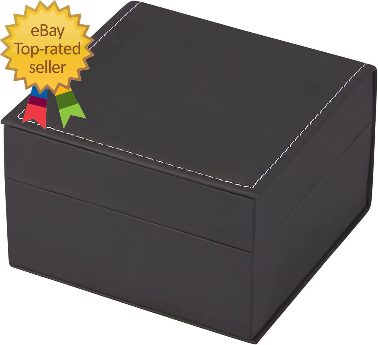 Luxury Black Single Watch Gift Box with Pillow PU Leather Wristwatch Display Cas