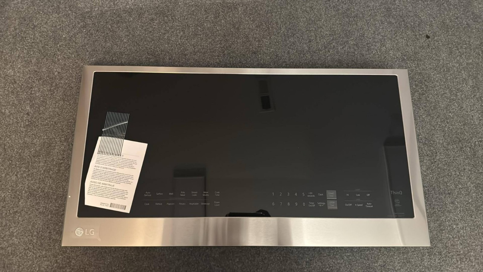OEM LG Over Range Microwave DOOR ADC30017402 for MVEL2033F/00