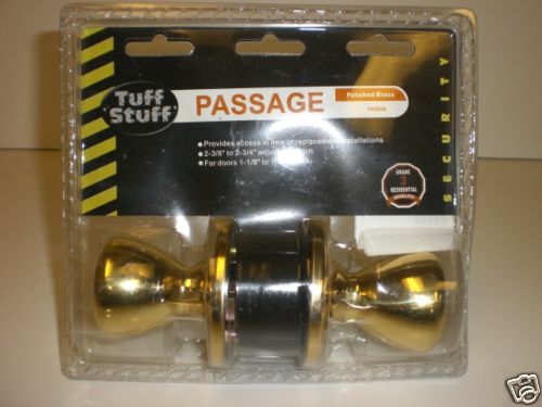 TUFF STUFF PASSAGE POLISHED BRASS DOOR KNOB