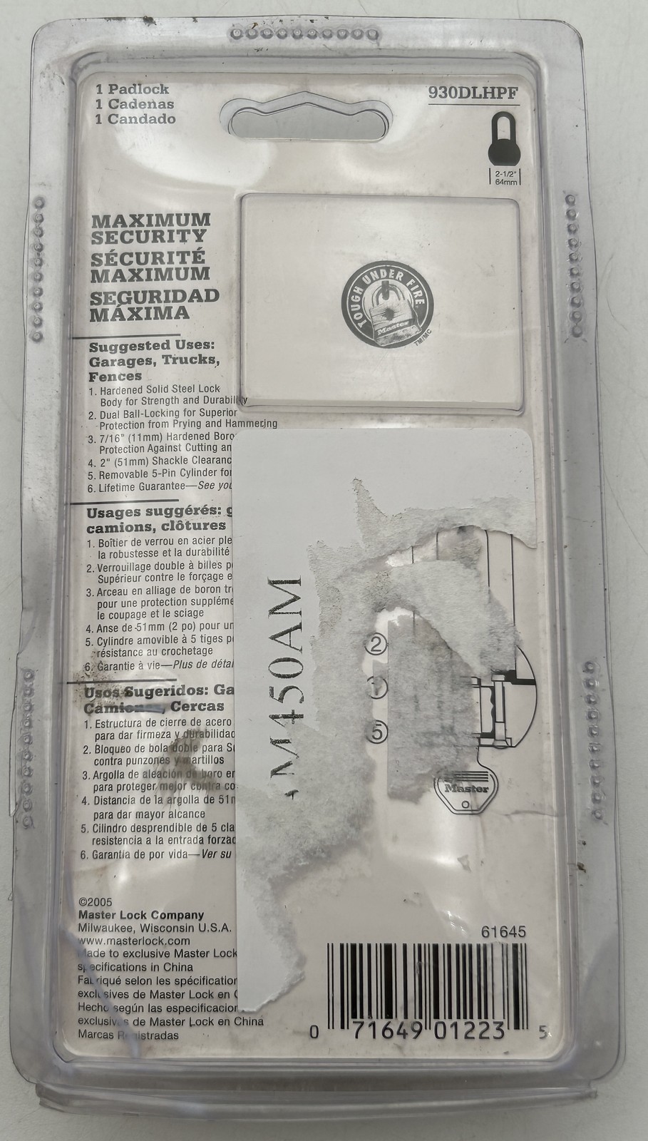 Master Lock 930DLHPF Padlock 2" Shackle