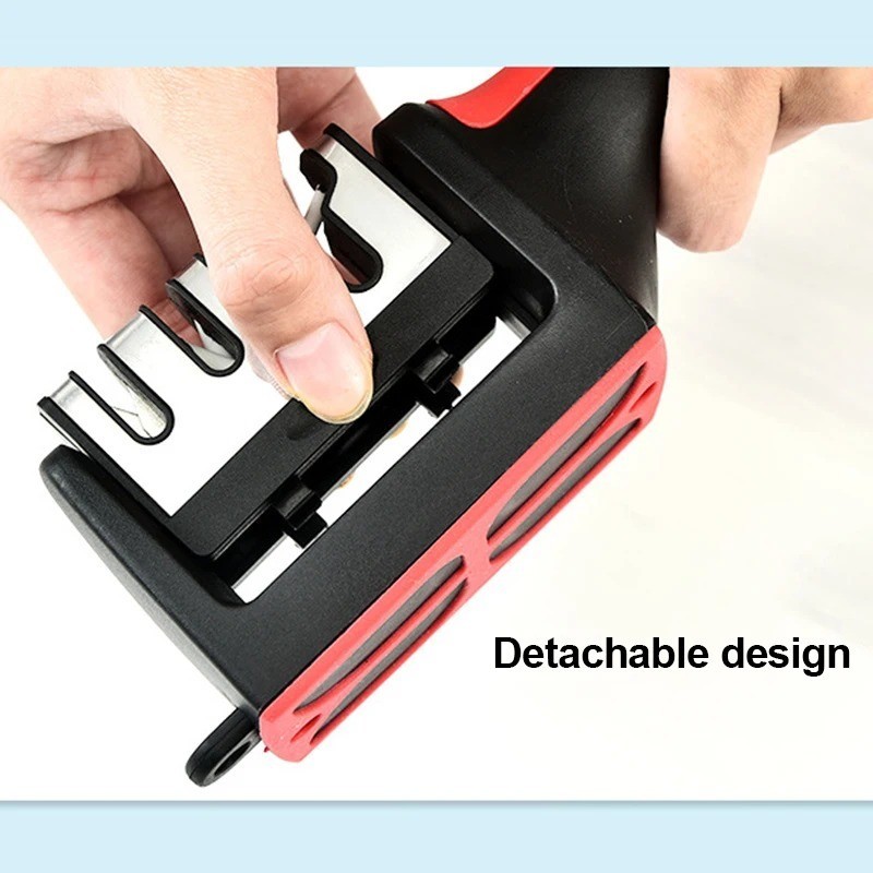 Kitchen 4 Stage Knife Sharpener Handheld Blade Sharpening Tool Black