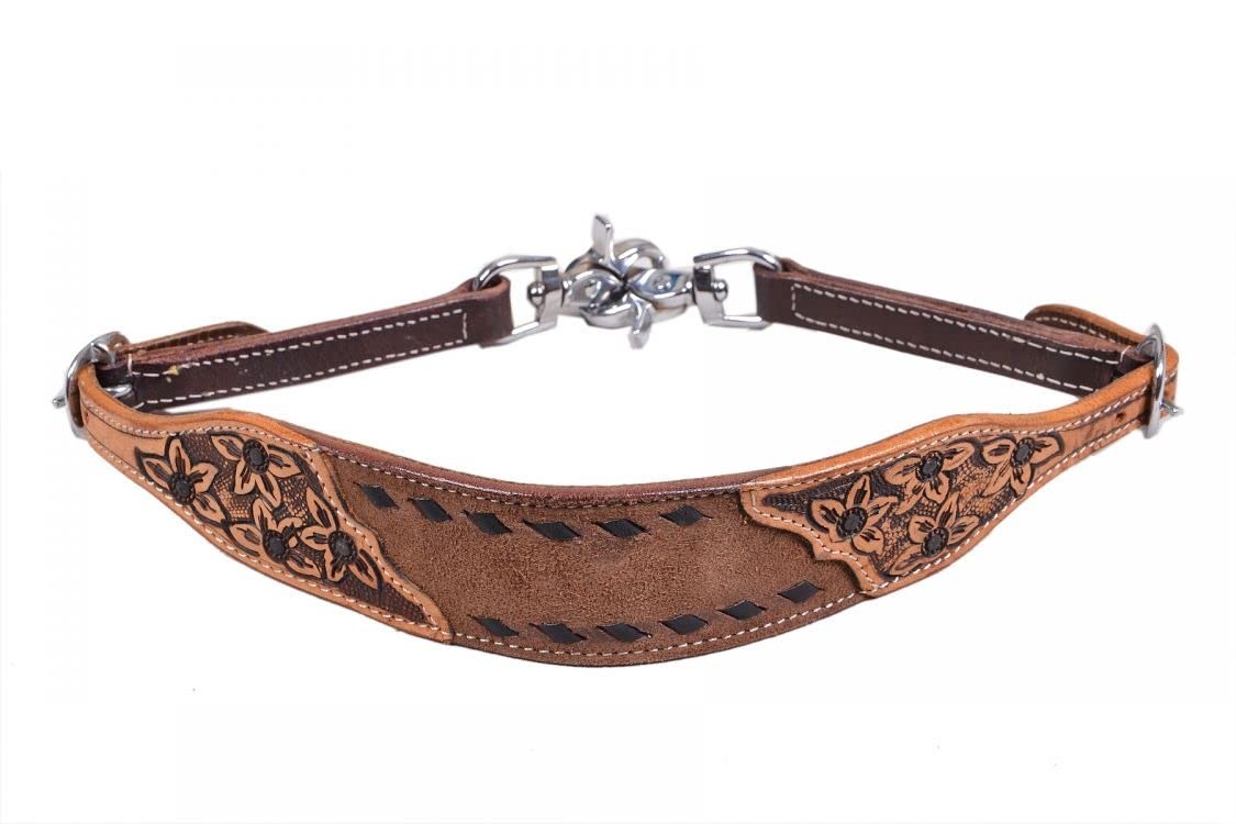 Showman Rough-Out Leather Wither Strap w/ Black Buckstitch Trim