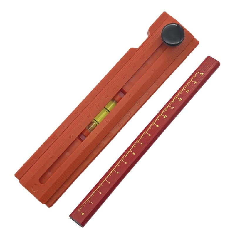 Woodworking Layout Tool Foldable Depth Measuring Ruler Angles Marking Ruler